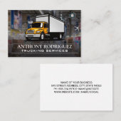 Carte De Visite Camion jaune | Entrepôt logistique (Devant / Derrière)