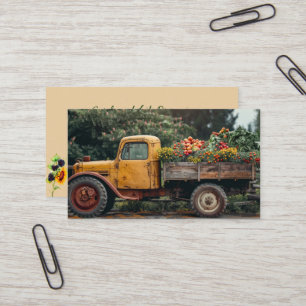 Carte De Visite Camion jaune produit tournesol