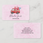 Carte De Visite Camion mignon Love sur Arrière - plan rose (Devant / Derrière)