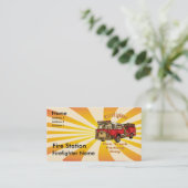 Carte De Visite Camion pompier Stationnement (Debout devant)