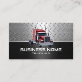 Carte De Visite Camion Red Semi professionnel Camion Black Metal (Devant)