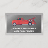 Carte De Visite Camion Red Tow | Bordure métallique (Devant)