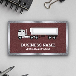 Carte De Visite Camion Remorque de Transport Logistique en Cuir Ma