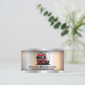 Carte De Visite Camion rouge 18 Wheeler | Metallique (Debout devant)