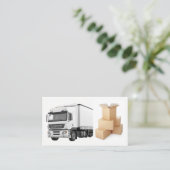 Carte De Visite Camion semi-blanc | Déplacement de boîtes (Debout devant)