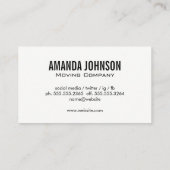 Carte De Visite Camion semi-blanc | Déplacement de boîtes (Dos)