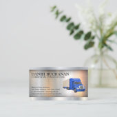 Carte De Visite Camion semi-bleu | Metallique (Debout devant)