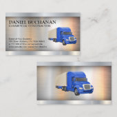 Carte De Visite Camion semi-bleu | Metallique (Devant / Derrière)