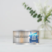 Carte De Visite Camion semi-métallique bleu (Debout devant)