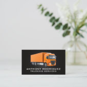 Carte De Visite Camion semi-orange | Transport logistique (Debout devant)