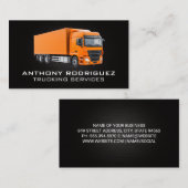Carte De Visite Camion semi-orange | Transport logistique (Devant / Derrière)
