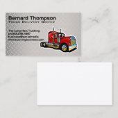 Carte De Visite Camion semi-remorque rouge | Acier métallique (Devant / Derrière)