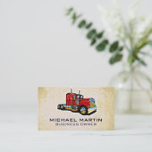 Carte De Visite Camion Semi-Rouge (Debout devant)