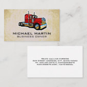 Carte De Visite Camion Semi-Rouge (Devant / Derrière)