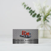 Carte De Visite Camion Semi-Rouge | Acier et métal (Debout devant)