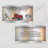 Carte De Visite Camion Semi-Rouge | Construction | Scie métallique (Devant / Derrière)