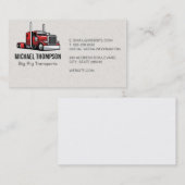 Carte De Visite Camion Semi-Rouge | Gros Rig (Devant / Derrière)
