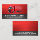 Carte De Visite Camion Semi-Rouge | Livraison (Devant / Derrière)