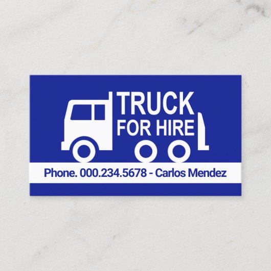 Carte De Visite Camion Simple à Louer (Devant)