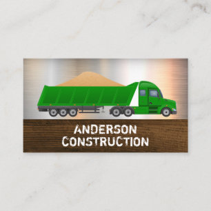 Carte De Visite Camion vert Fournitures de construction