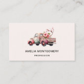 Carte De Visite Camion Vintage rose (Devant)