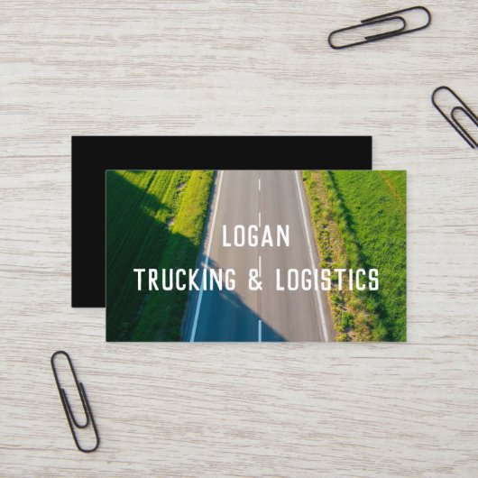 Carte De Visite Camionnage de transport (Devant/Arrière en situation)
