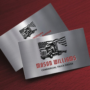 Carte De Visite Camionnage Transport Metal Design Trucker Company