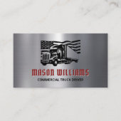 Carte De Visite Camionnage Transport Metal Design Trucker Company (Devant)