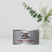 Carte De Visite Camionnette Transport du bois de métal Trucker Com (Debout devant)