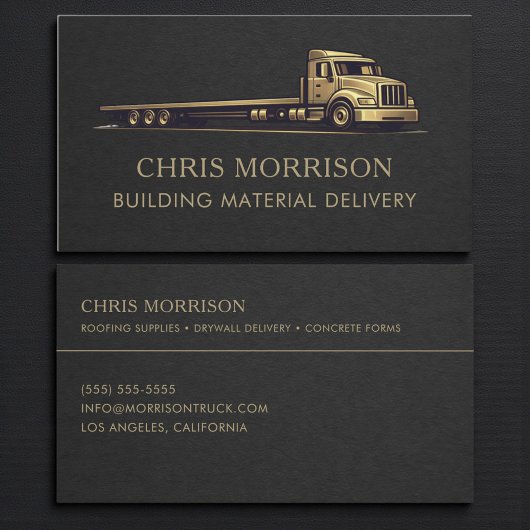 Carte De Visite Camionneur professionnel de matériaux de construct