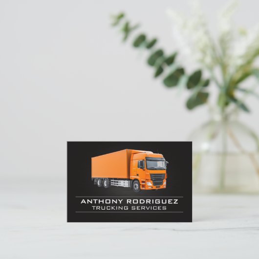 Carte De Visite Camions orange | Services de transport routier (Debout devant)