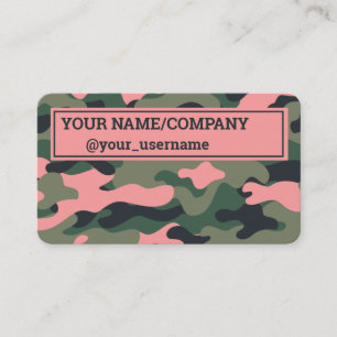 Carte de visite Camo branché Instagram