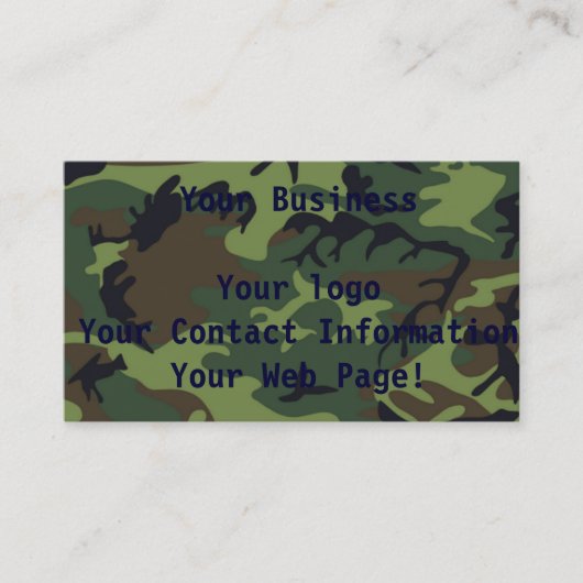Carte De Visite Camo Jungle (Devant)