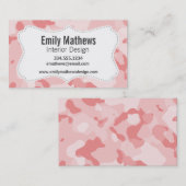 Carte De Visite Camo rose bébé; Camouflage (Devant / Derrière)