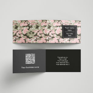 Carte De Visite Camo rose et vert, camouflage, militaire, armée