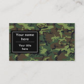Carte De Visite Camo Vert, Camouflage, Militaire, Armée (Dos)