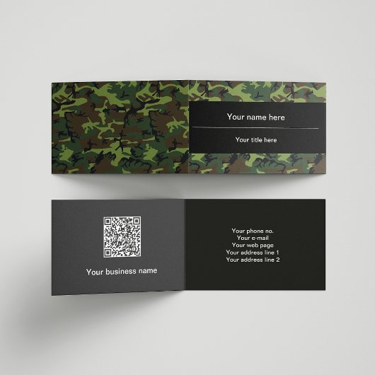Carte De Visite Camo Vert, Camouflage, Militaire, Armée