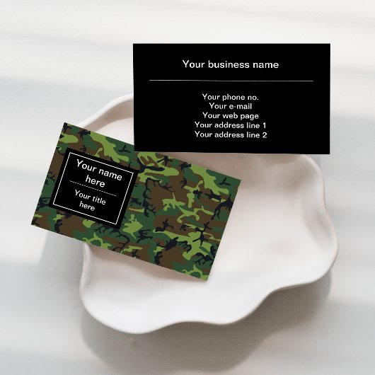 Carte De Visite Camo Vert, Camouflage, Militaire, Armée