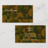Carte De Visite Camo vert et Brown, modèle abstrait (Devant / Derrière)