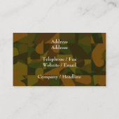 Carte De Visite Camo vert et Brown, modèle abstrait (Dos)