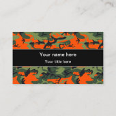 Carte De Visite Camo Vert et Orange, Camouflage, Militaire, Armée (Dos)