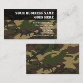 Carte De Visite Camo Vert Poussiéreux (Devant / Derrière)