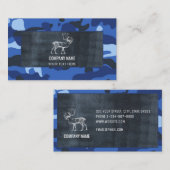 Carte De Visite Camouflage Bleu Camo Armée Fournitures extérieures (Devant / Derrière)