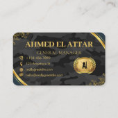 Carte De Visite Camouflage Blue Gold Professionnel (Dos)