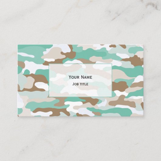 Carte De Visite Camouflage côtier (blanc transparent) (Devant)