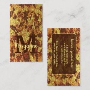 Carte De Visite Camouflage d'automne Parties scintillant Orange Ch