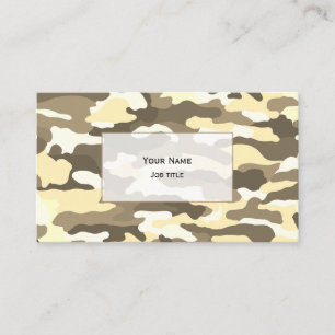 Carte De Visite Camouflage du désert (blanc transparent)
