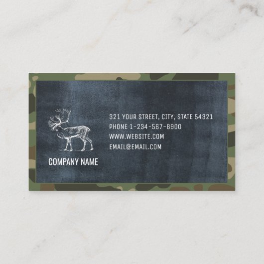Carte De Visite Camouflage Green Camo Army Fournitures extérieures (Dos)