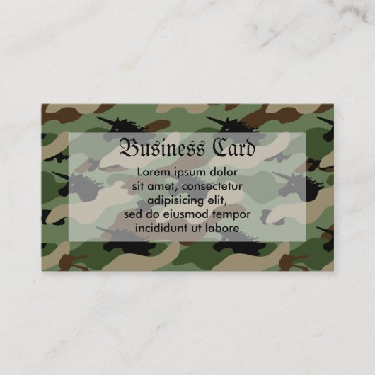Carte De Visite Camouflage Licorne (Devant)