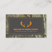 Carte De Visite Camouflage + Orange Deer Antlers Outdoor Retail (Devant)